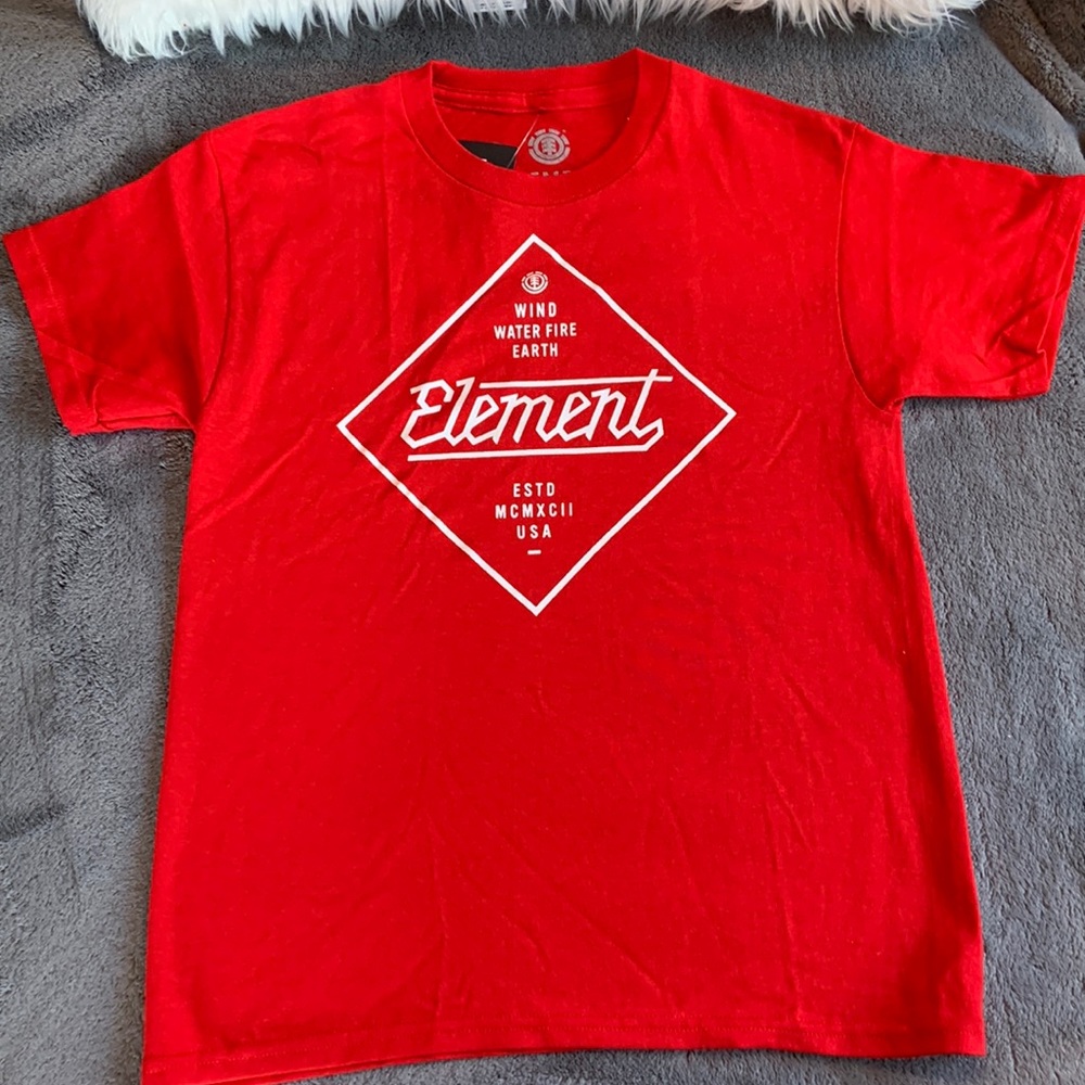 Red and white Element t-shirt